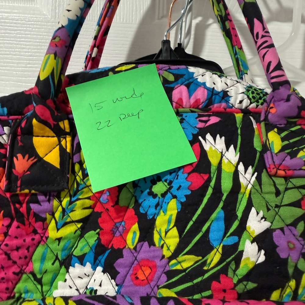 Vera Bradley Field Flowers large weekender Tote with Bright Blooms - Picture 6 of 6